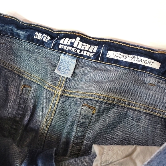 URBBAN PIPELINE ♡ Men's Denim Loose Straight Fit Blue Jean's 38|32 - Picture 9 of 16